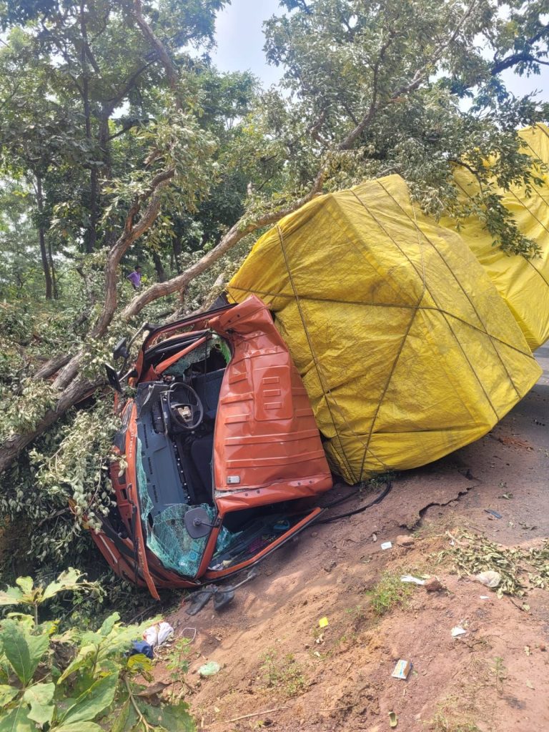 आईसर अनियंत्रित होकर पेड़ में जा घुसा, ड्राइवर की हुई दर्दनाक मौत, मौके पर पहुंची पुलिस | New India Times