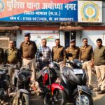 थाना अयोध्यानगर पुलिस के हत्थे चढ़ा शातिर वाहन चोर, रायल इनफील्ड सहित 4 दो पहिया वाहन चोरी का खुलासा